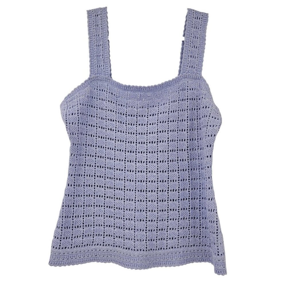 St. John Lavender Crochet Knit Tank Top